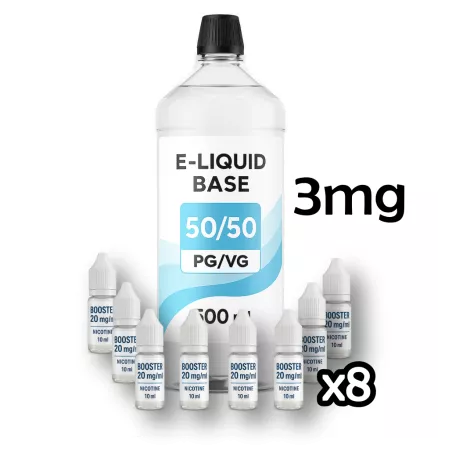 PACK DIY 500ml 3/6/9/12mg